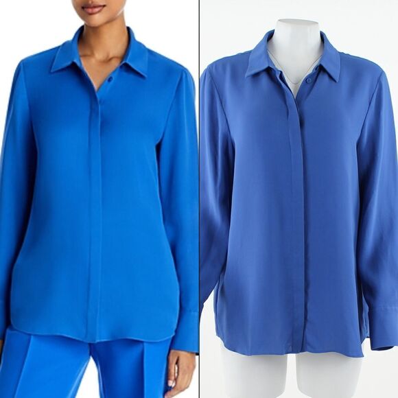 Lafayette 148 New York Scottie Silk Blouse - Picture 1 of 5